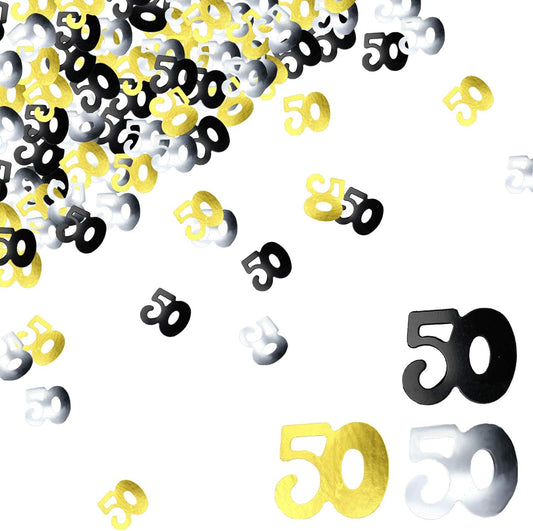 50th Birthday Confetti Fifty Years Old 50 Anniversary Number Confetti for Birthday Party Decor Wedding Table V1258-DP02-D-270