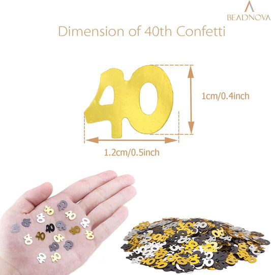 40th Birthday Confetti Forty Years Old 40 Anniversary Number Confetti for Birthday Party Decor Wedding Table V1258-DP02-D-276
