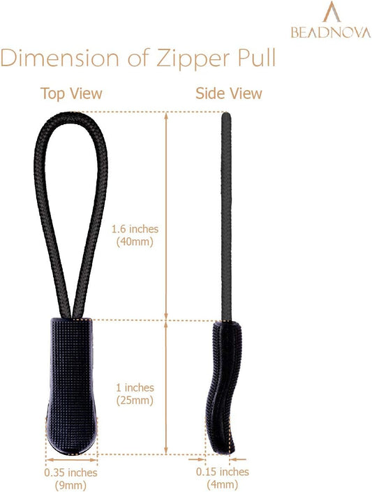 Durable Zipper Pull Zip Tab Zipper Tag Cord Pull Extension for Handbag Purse Backpack Jacket Bags Coat Boots V1258-DP02-D-277