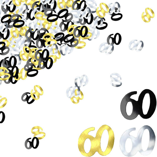 60th Birthday Confetti Sixty Years Old 60 Anniversary Number Confetti for Birthday Party Decor Wedding Table V1258-DP02-D-279