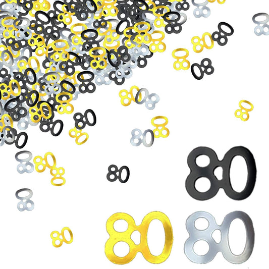 80th Birthday Confetti Eighty Years Old 80 Anniversary Number Confetti for Birthday Party Decor Wedding Table V1258-DP02-D-281