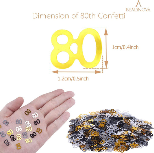 80th Birthday Confetti Eighty Years Old 80 Anniversary Number Confetti for Birthday Party Decor Wedding Table V1258-DP02-D-281