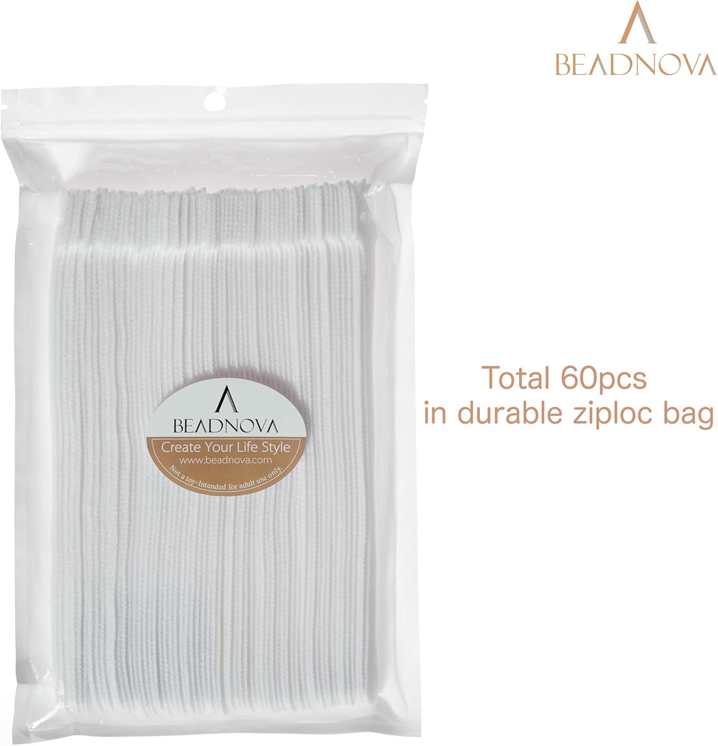 Adjtable Cable Straps Cable Ties Adjtable Cord Wire Organizer for Cord Management (8 Inches, 60 Pieces, White) V1258-DP02-D-282