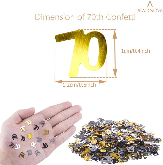 70th Birthday Confetti Seventy Years Old 70 Anniversary Number Confetti for Birthday Party Decor Wedding V1258-DP02-D-283