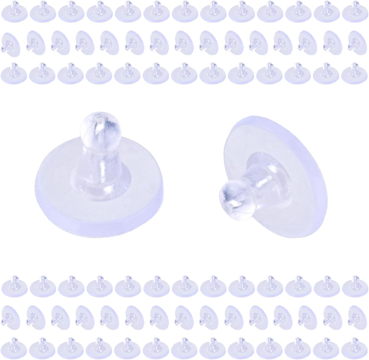 Earring Backs for Studs 240pcs Earring Backings Stoppers Pierced Ear Backings Clear Rubber Bullet Clutch V1258-DP02-D-284