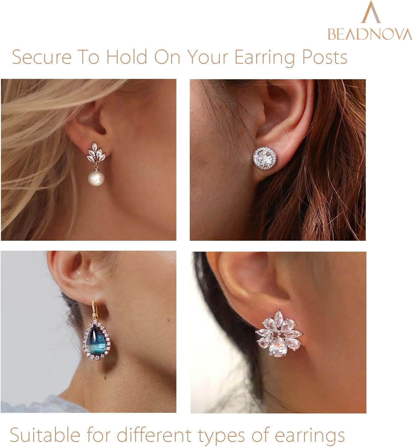 Earring Backs for Studs 240pcs Earring Backings Stoppers Pierced Ear Backings Clear Rubber Bullet Clutch V1258-DP02-D-284