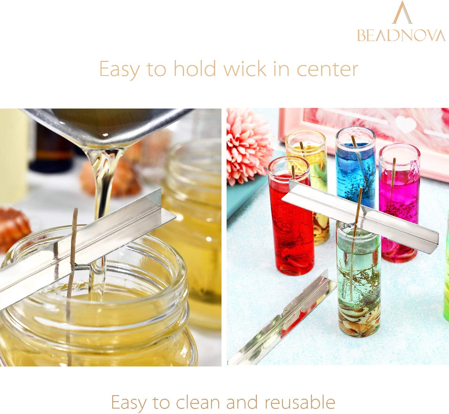 Candle Wick Holders Metal Wick Bar Centering Device Centering Tool Holder for Candle Making (10 Pcs) V1258-DP02-D-285