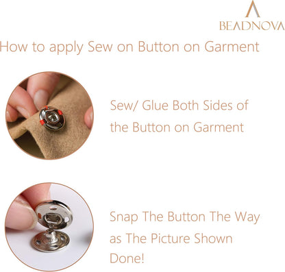 Snaps Buttons for Sewing Leather Snaps Button Press Sewing Tools Fastener Tools for Clothes (106 Sets, 3 V1258-DP02-D-289
