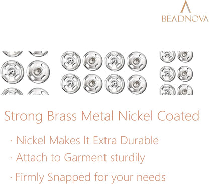 Snaps Buttons for Sewing Leather Snaps Button Press Sewing Tools Fastener Tools for Clothes (106 Sets, 3 V1258-DP02-D-289