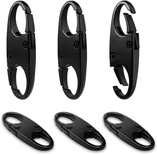 6Pcs Double Opening Lock Zipper Pull Replacement Clips, Small Carabiner Clips, Zipper Locks Anti Theft V1258-DP02-D-29
