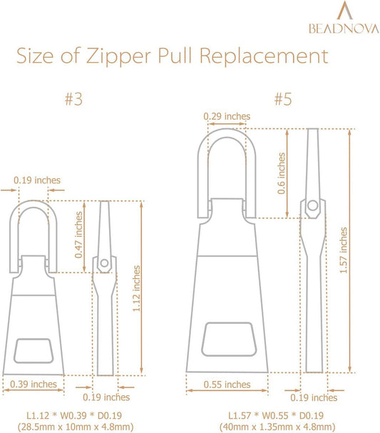 Zipper Pull Replacement Repair Metal Zipper Pull Tab for Luggage Suitcase Backpack Jacket Bags Coat Boots V1258-DP02-D-294