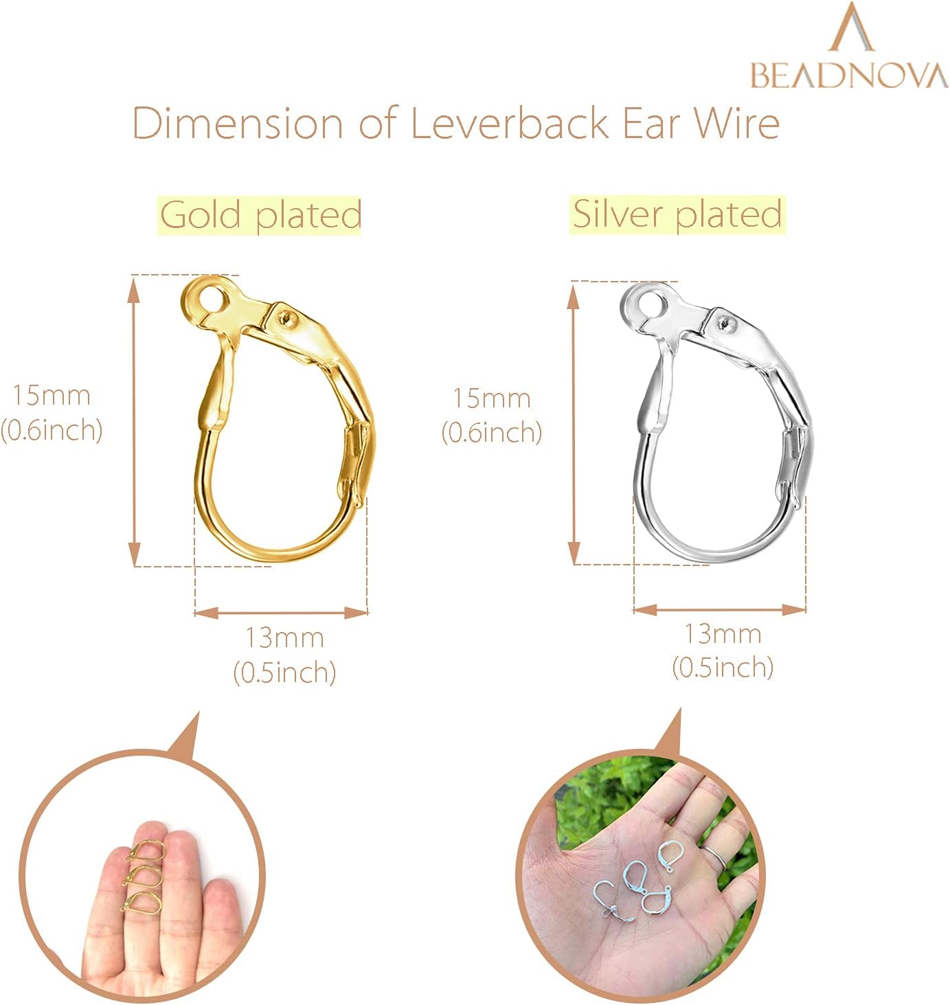 Leverback Earring Hooks 80pcs French Ear Wire Lever Back Earwire for Jewelry Making Crafting (Gold and Silver) V1258-DP02-D-296