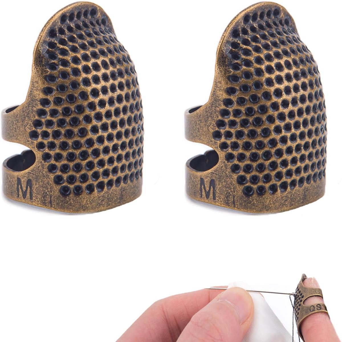 Sewing Thimbles for Hand Embroidery Knitting Thimble Adjtable Metal Sewing Finger Protector for Hand Sewing V1258-DP02-D-297