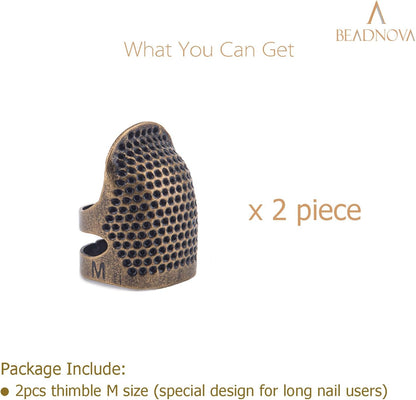 Sewing Thimbles for Hand Embroidery Knitting Thimble Adjtable Metal Sewing Finger Protector for Hand Sewing V1258-DP02-D-297