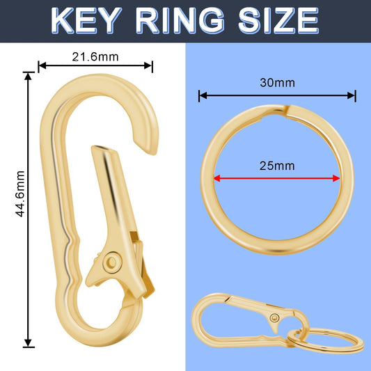 4Pack Small Keychain Rings, Metal Key Carabiner Clip, Mini EDC Key Ring Chain Holder Organizer for Purse V1258-DP02-D-3