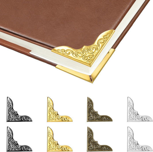 100pcs Metal Book Corner Protectors, 4 Assorted Colors Photo Corners Protector for Picture Vintage Photo V1258-DP02-D-30