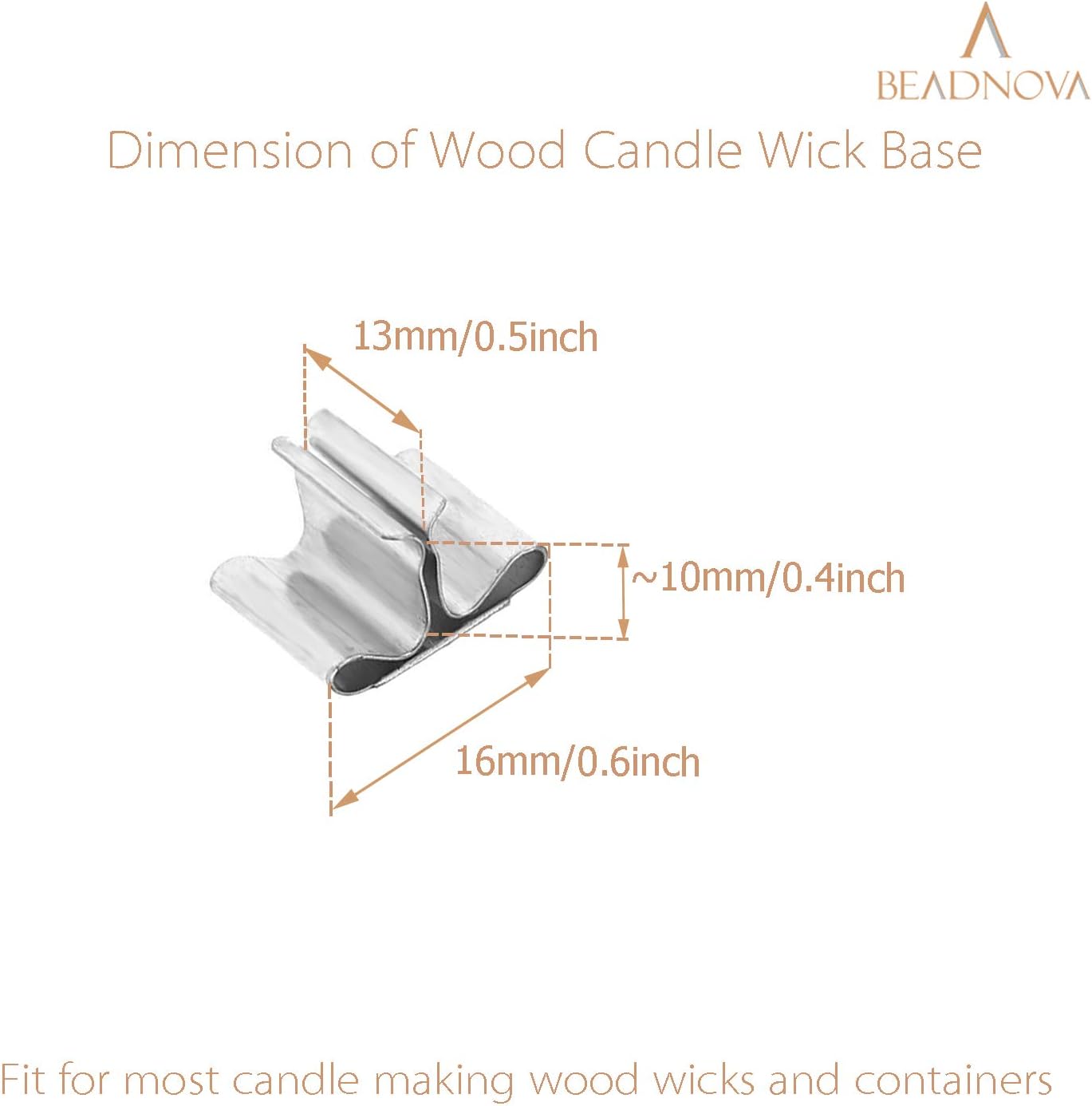 Wood Candle Wick Tabs 30pcs Wood Wick Stainer Tabs for Candle Making and DIY (16mm/ 0.6 inch) V1258-DP02-D-302