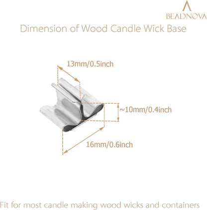 Wood Candle Wick Tabs 30pcs Wood Wick Stainer Tabs for Candle Making and DIY (16mm/ 0.6 inch) V1258-DP02-D-302