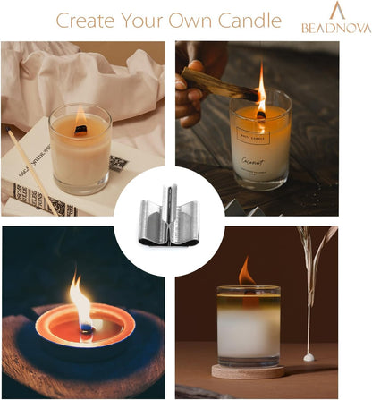 Wood Candle Wick Tabs 30pcs Wood Wick Stainer Tabs for Candle Making and DIY (16mm/ 0.6 inch) V1258-DP02-D-302