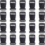 Plastic Buckle Strap Clip Quick Side Release Buckles 1 Inch Flat for Nylon Strap Backpack (Black, 1 Inch, 20 V1258-DP02-D-306