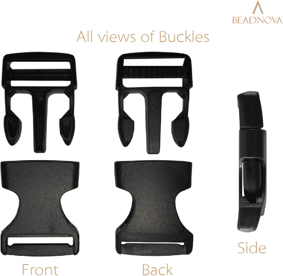 Plastic Buckle Strap Clip Quick Side Release Buckles 1 Inch Flat for Nylon Strap Backpack (Black, 1 Inch, 20 V1258-DP02-D-306