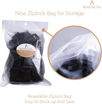 Plastic Buckle Strap Clip Quick Side Release Buckles 1 Inch Flat for Nylon Strap Backpack (Black, 1 Inch, 20 V1258-DP02-D-306
