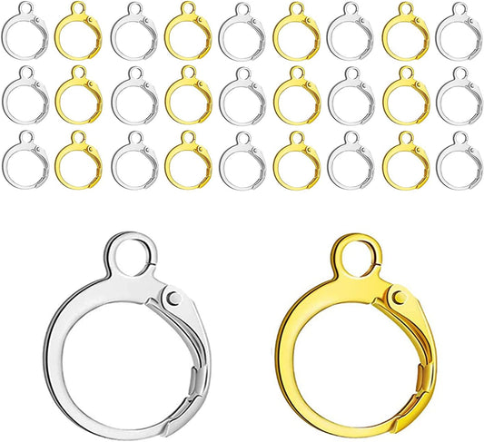 Leverback Earring Hooks 80pcs French Ear Wire Lever Back Earwire for Jewelry Making Crafting (Gold and Silver) V1258-DP02-D-307