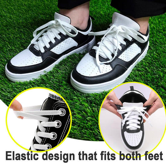 Elastic No Tie Shoe Laces for Sneakers, Stretch Tieless Shoelaces for Kids and Adults, Flat Athletic Shoes V1258-DP02-D-313