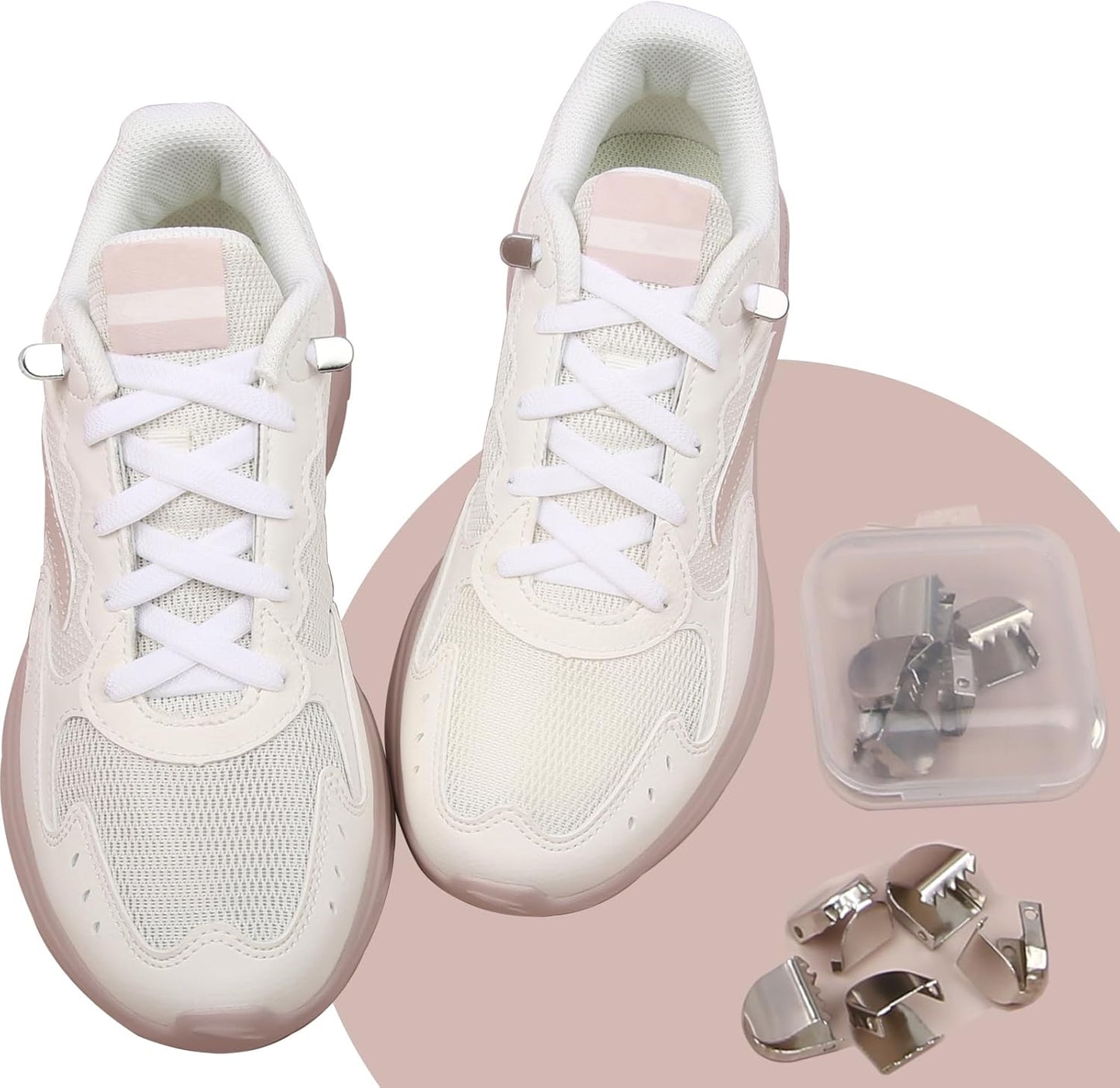 Elastic Shoe Laces for Sneakers, No Tie Shoelaces for Adults and Kids, Flat Tieless Shoe strings V1258-DP02-D-315