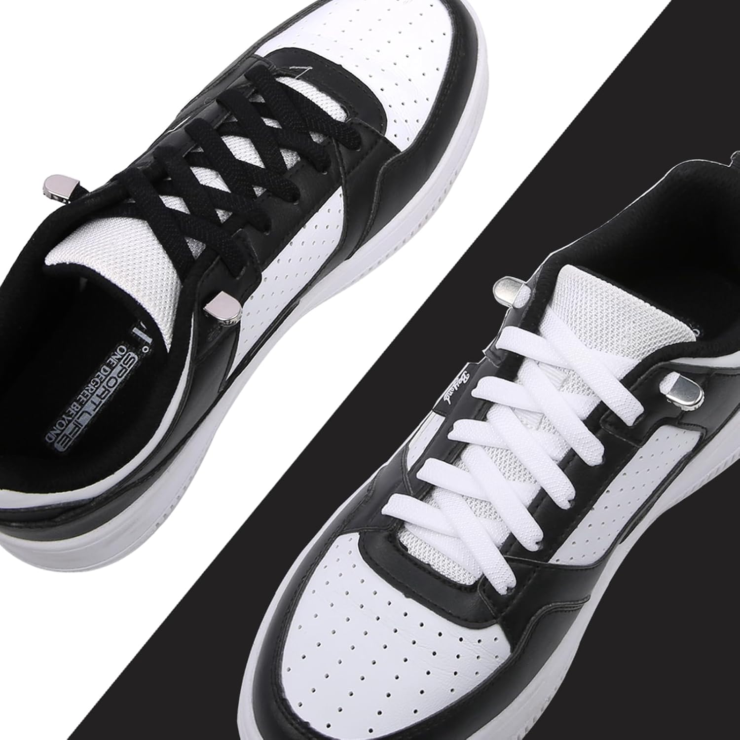 Elastic Shoe Laces for Sneakers, No Tie Shoelaces for Adults and Kids, Flat Tieless Shoe strings V1258-DP02-D-315