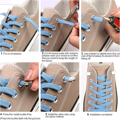 Elastic Shoe Laces for Sneakers, No Tie Shoelaces for Adults and Kids, Flat Tieless Shoe strings V1258-DP02-D-315