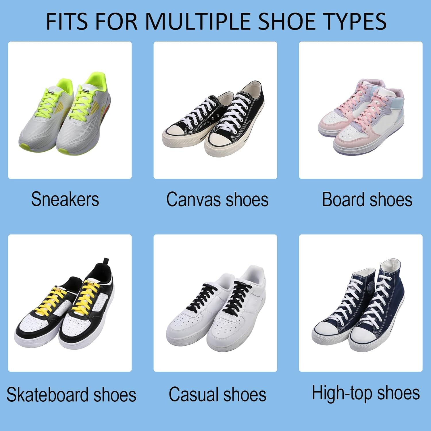 Elastic Shoe Laces for Sneakers, No Tie Shoelaces for Kids and Adults, Tieless Stretch Shoe Strings V1258-DP02-D-317