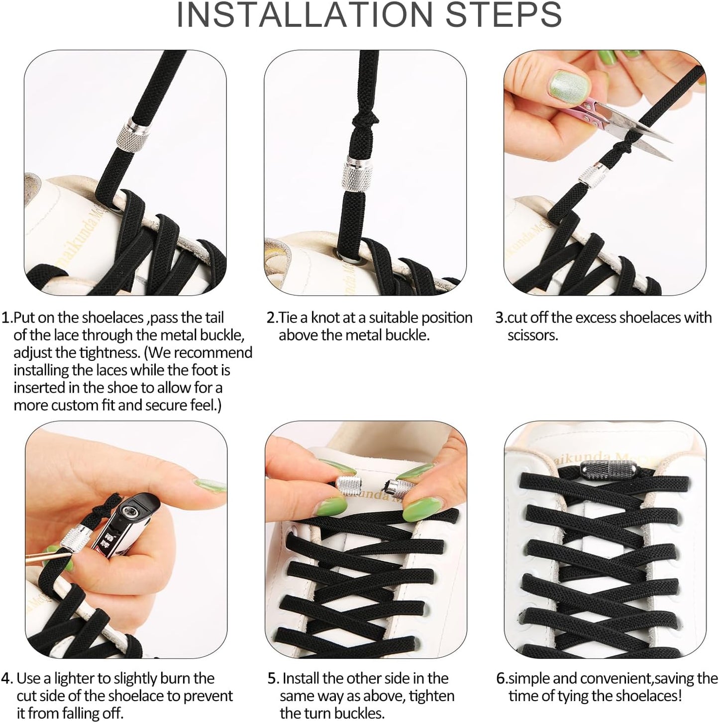 Elastic Shoe Laces for Sneakers, No Tie Shoelaces for Kids and Adults, Tieless Stretch Shoe Strings V1258-DP02-D-317