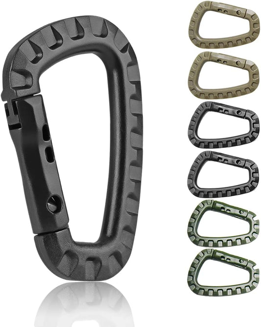 Tactical Gear Carabiner Keychain Clip Plastic D-Rings Large Key Chain Heavy Duty Snap Hook for Backpack, V1258-DP02-D-32