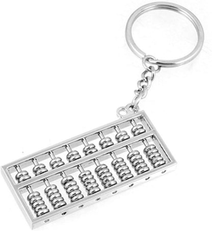 Alloy 8 Rolls Mini Abacus Keychain Key Ring Chain Metal Fob Pendant Ornament Trinket Silver V1258-DP02-D-339