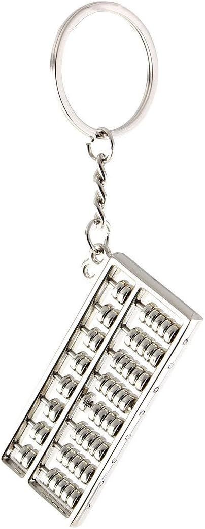 Alloy 8 Rolls Mini Abacus Keychain Key Ring Chain Metal Fob Pendant Ornament Trinket Silver V1258-DP02-D-339