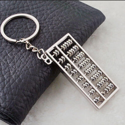 Alloy 8 Rolls Mini Abacus Keychain Key Ring Chain Metal Fob Pendant Ornament Trinket Silver V1258-DP02-D-339