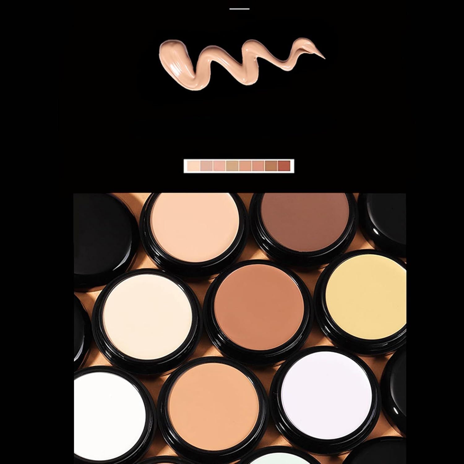 Single Color Face Makeup Concealer Foundation Palette Creamy Moisturizing 0.49oz (Green) V1258-DP02-D-340