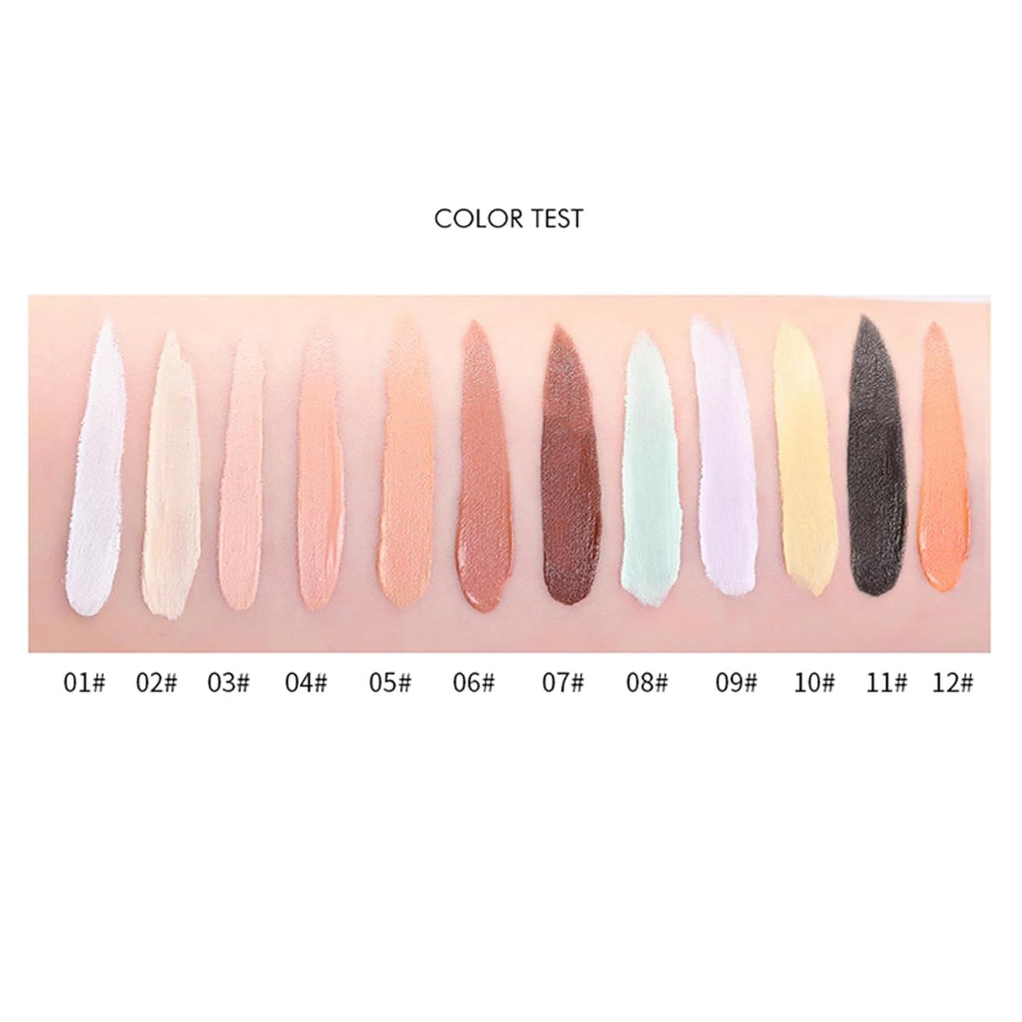 Single Color Face Makeup Concealer Foundation Palette Creamy Moisturizing 0.49oz (Green) V1258-DP02-D-340