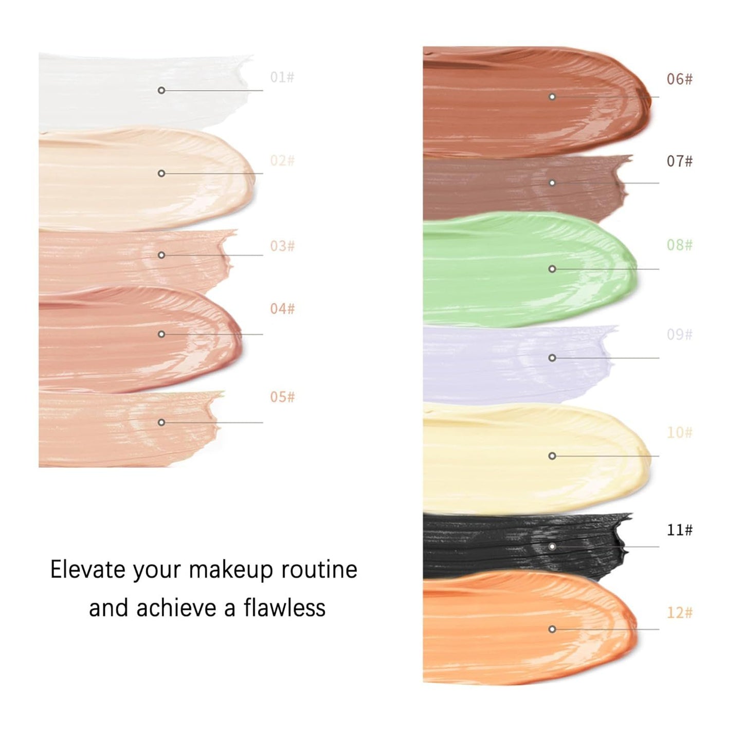 Single Color Face Makeup Concealer Foundation Palette Creamy Moisturizing 0.49oz (Green) V1258-DP02-D-340