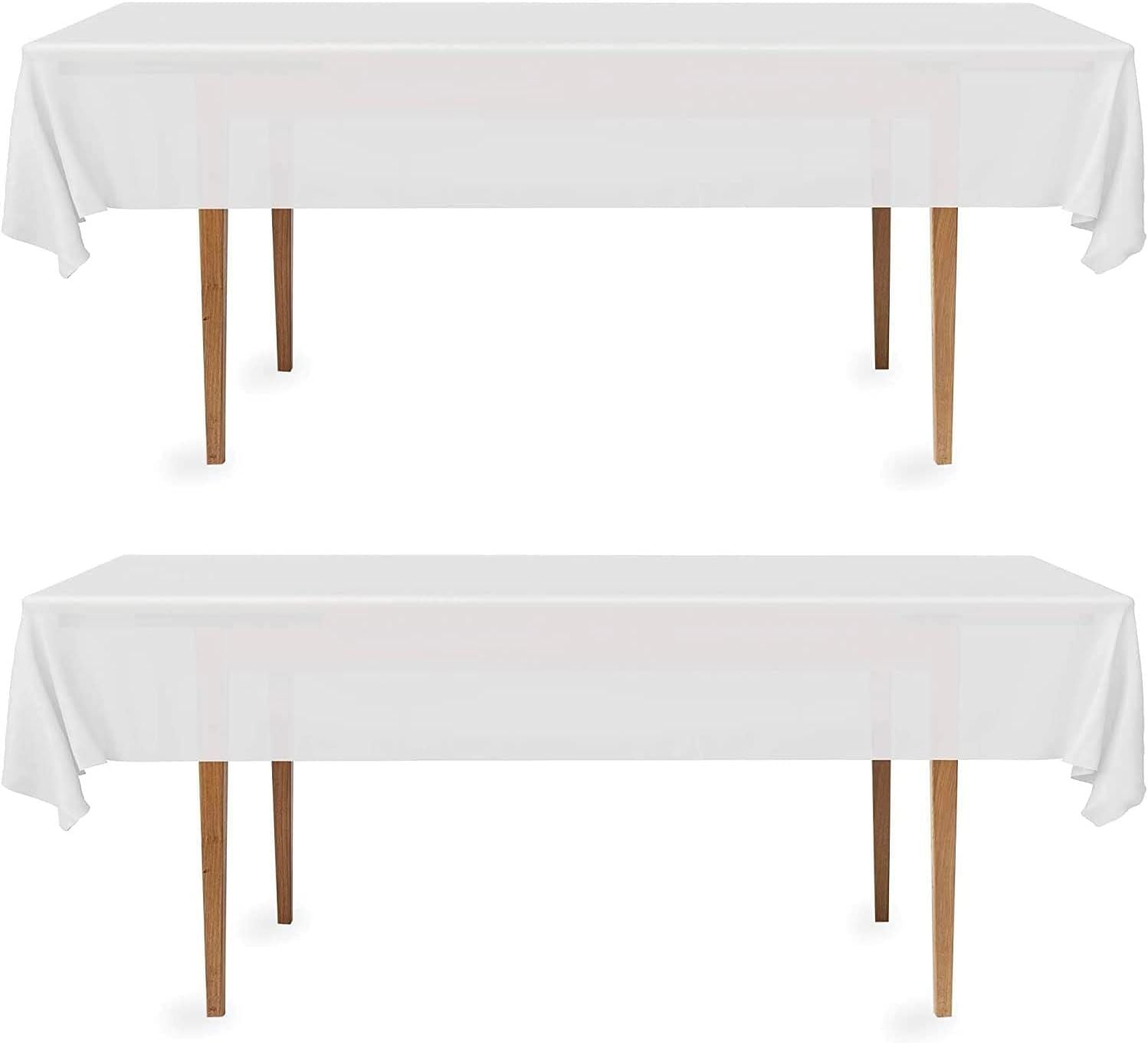 2 Rectangular Tablecloths, BPA-Free Plastic, 54 x 108 Inch, Disposable or Reusable Table Cover for Parties, V1258-DP02-D-343