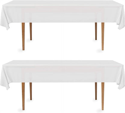 2 Rectangular Tablecloths, BPA-Free Plastic, 54 x 108 Inch, Disposable or Reusable Table Cover for Parties, V1258-DP02-D-343