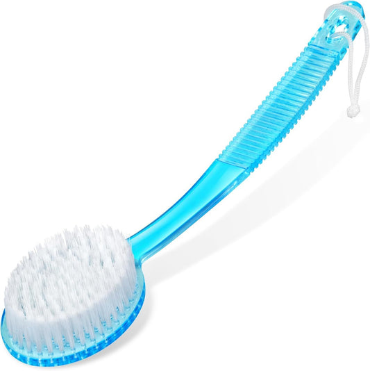(Random Color, 1 Pack) Bath Brush with Bristles, Long Handle for Exfoliating Back, Body, and Feet, Bath and V1258-DP02-D-344
