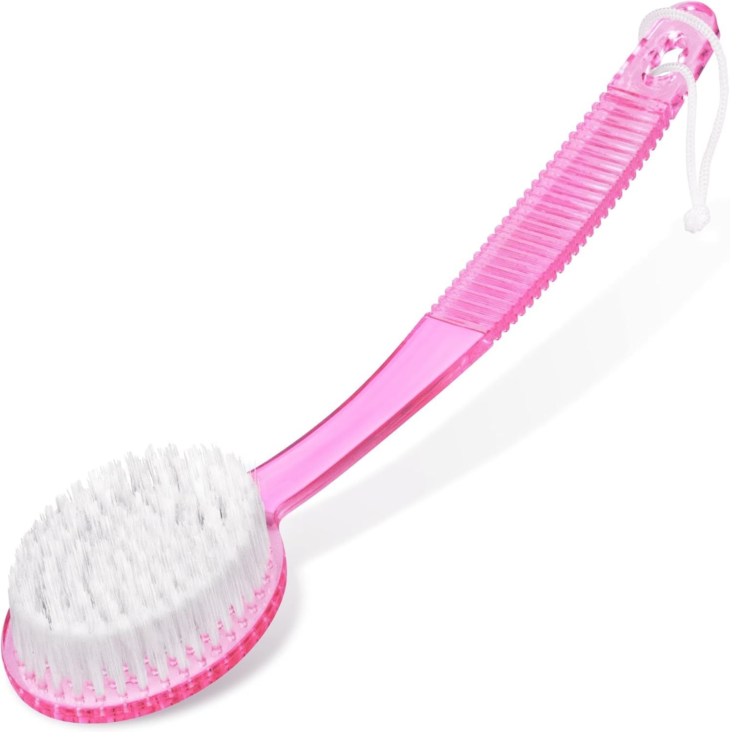 (Random Color, 1 Pack) Bath Brush with Bristles, Long Handle for Exfoliating Back, Body, and Feet, Bath and V1258-DP02-D-344