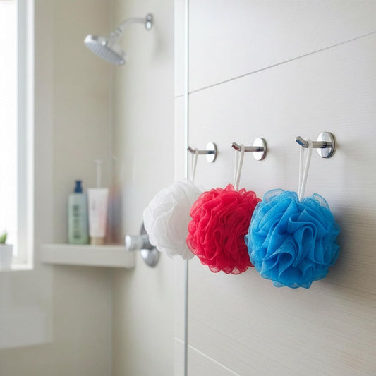 3 Pack Loofah Sponges, Gentle Body Scrubber for Body Wash, Shower Gel, Durable and Exfoliating Mesh Loofahs V1258-DP02-D-348