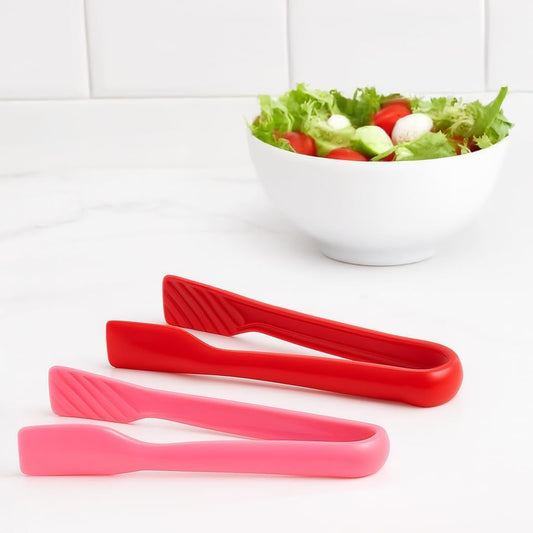 3 Pcs 6" x 8" x 10" Multi Colored Plastic Tong Set, 3 Pack Durable BPA-Free Quality Heavy Duty Perfect for V1258-DP02-D-349