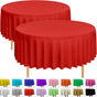 2 Round Tablecloths -BPA- Free Plastic, 84 inch, Dining Table Cover, Red V1258-DP02-D-351