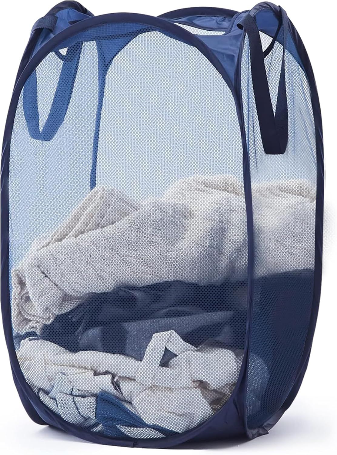 1 Pack Mesh Pop Up Laundry Hamper, Lightweight Foldable Clothes Basket with Easy Carry Handles, Durable Mesh V1258-DP02-D-352