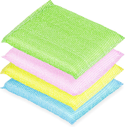 4 Multipurpose Scouring Pads, Non-Scratch Cleaning Sponge for Kitchen, Bathroom, Pots, Pans, and Dishes (4 V1258-DP02-D-354