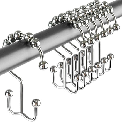 12 Pack Shower Curtain Hooks, Heavy Duty Coated Stainless Steel, Rustproof and Corrosion Resistant, Smooth V1258-DP02-D-356